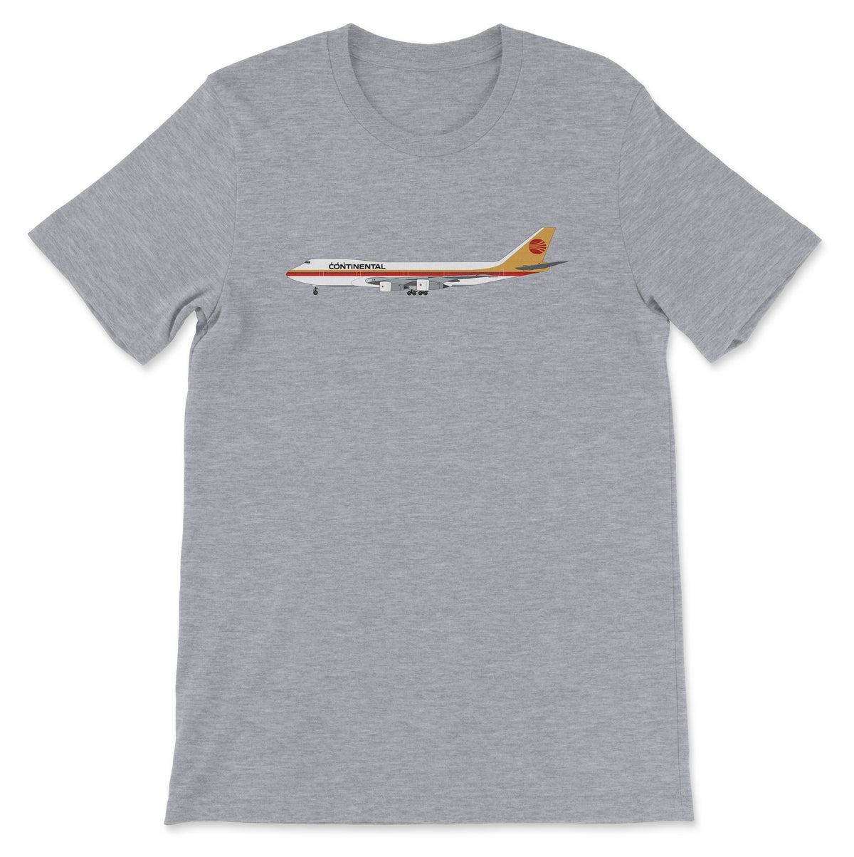 Continental Airlines Boeing 747-100 Unisex T-Shirt - Athletic Heather