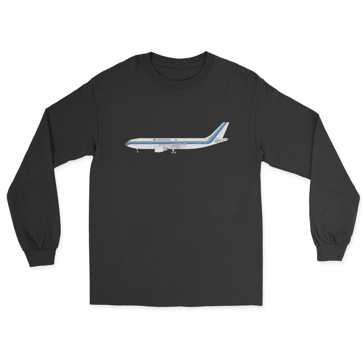 Eastern Airlines Airbus A300 Unisex Long Sleeve T-Shirt - Black
