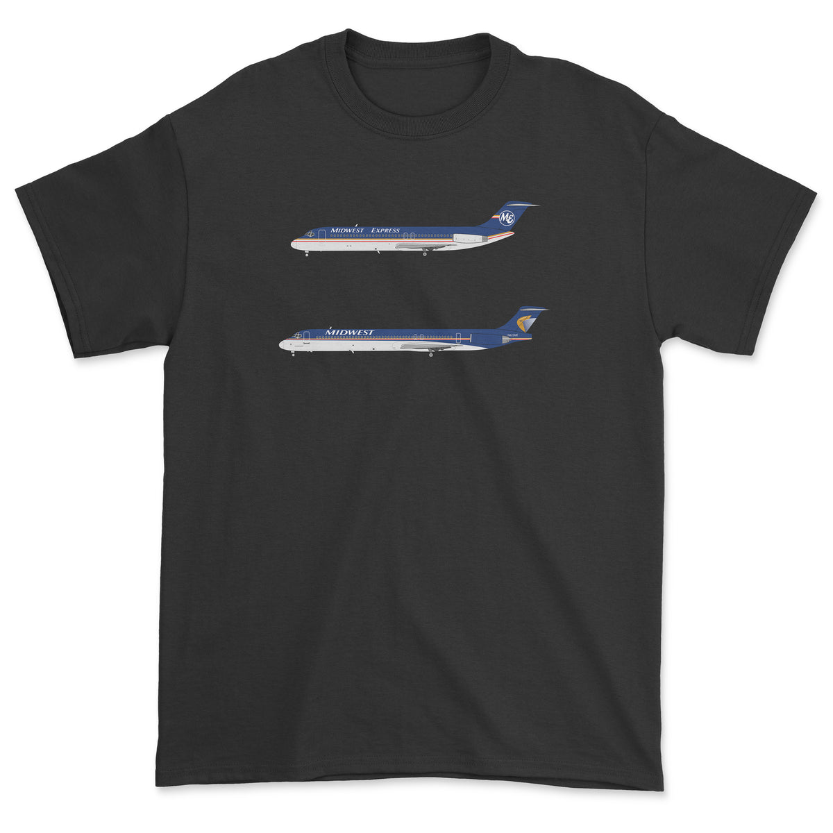 Midwest Airlines McDonnell Douglas DC-9, MD-80 Unisex T-Shirt - Black