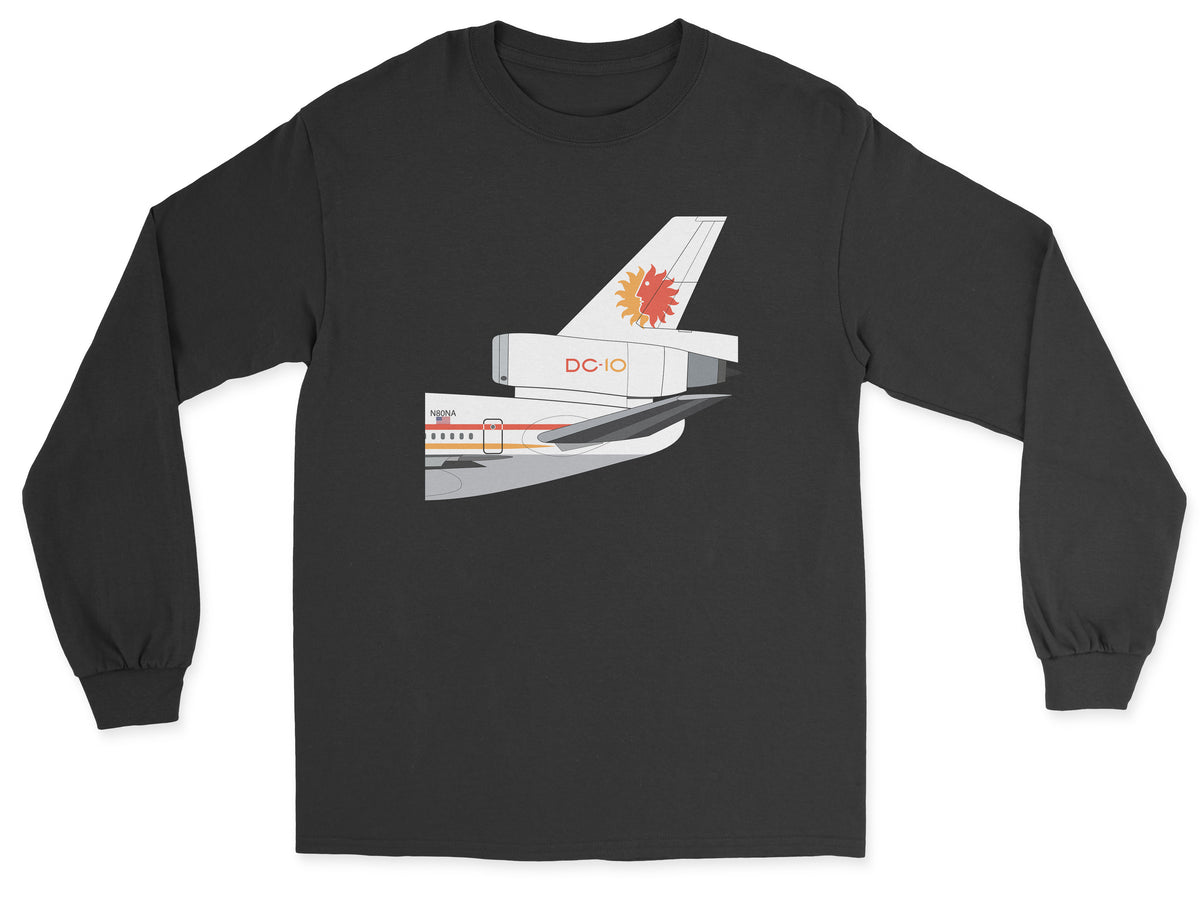 National Airlines McDonnell Douglas DC-10 Tail Section Unisex Long Sleeve T-Shirt - Black