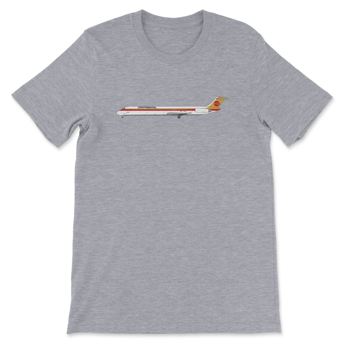 Continental Airlines Mcdonnell Douglas MD-80 Unisex T-Shirt - Athletic Heather