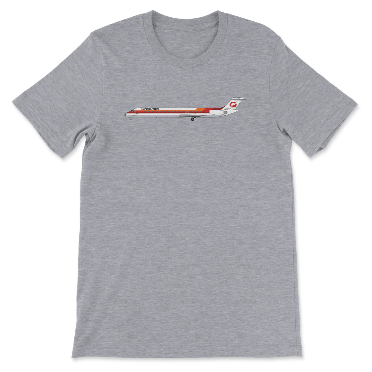 Frontier Airlines McDonnell Douglas MD-80 Unisex T-Shirt - Athletic Heather