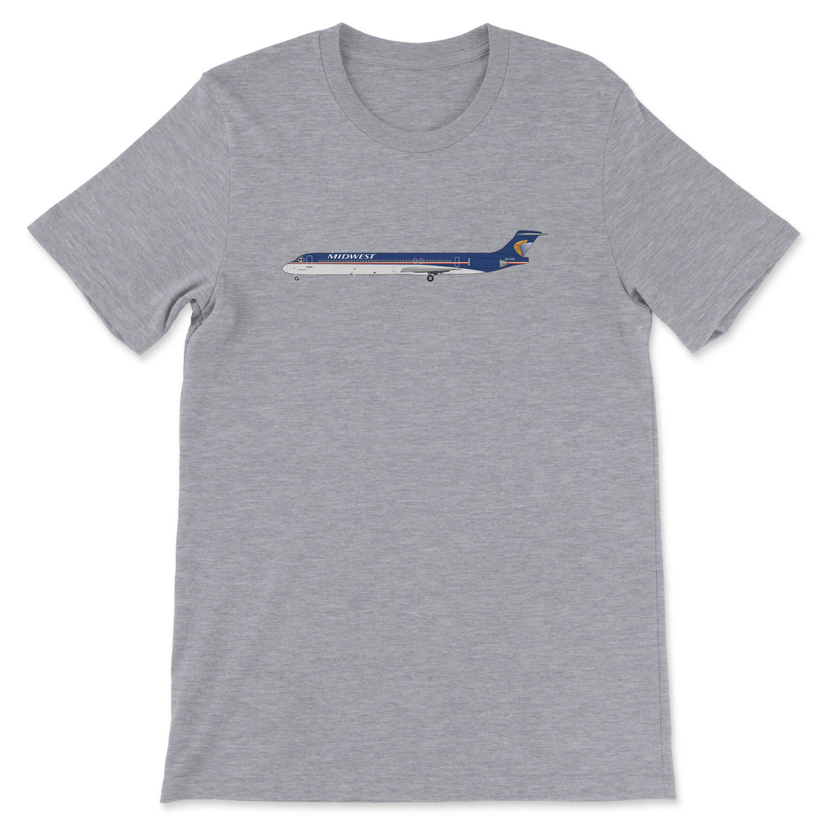 Midwest Airlines McDonnell Douglas MD-80 Unisex T-Shirt - Athletic Heather