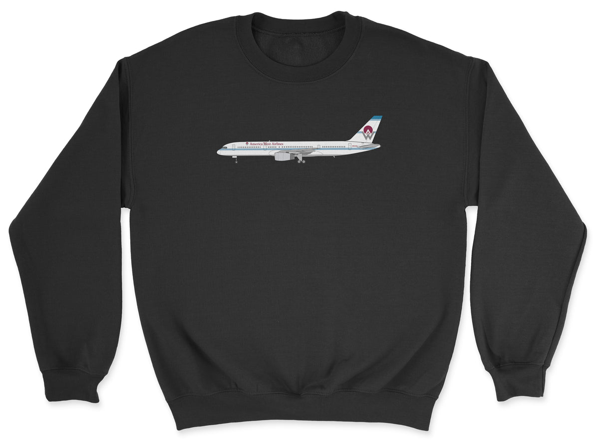 America West Airlines Boeing 757 Unisex Sweatshirt - Black
