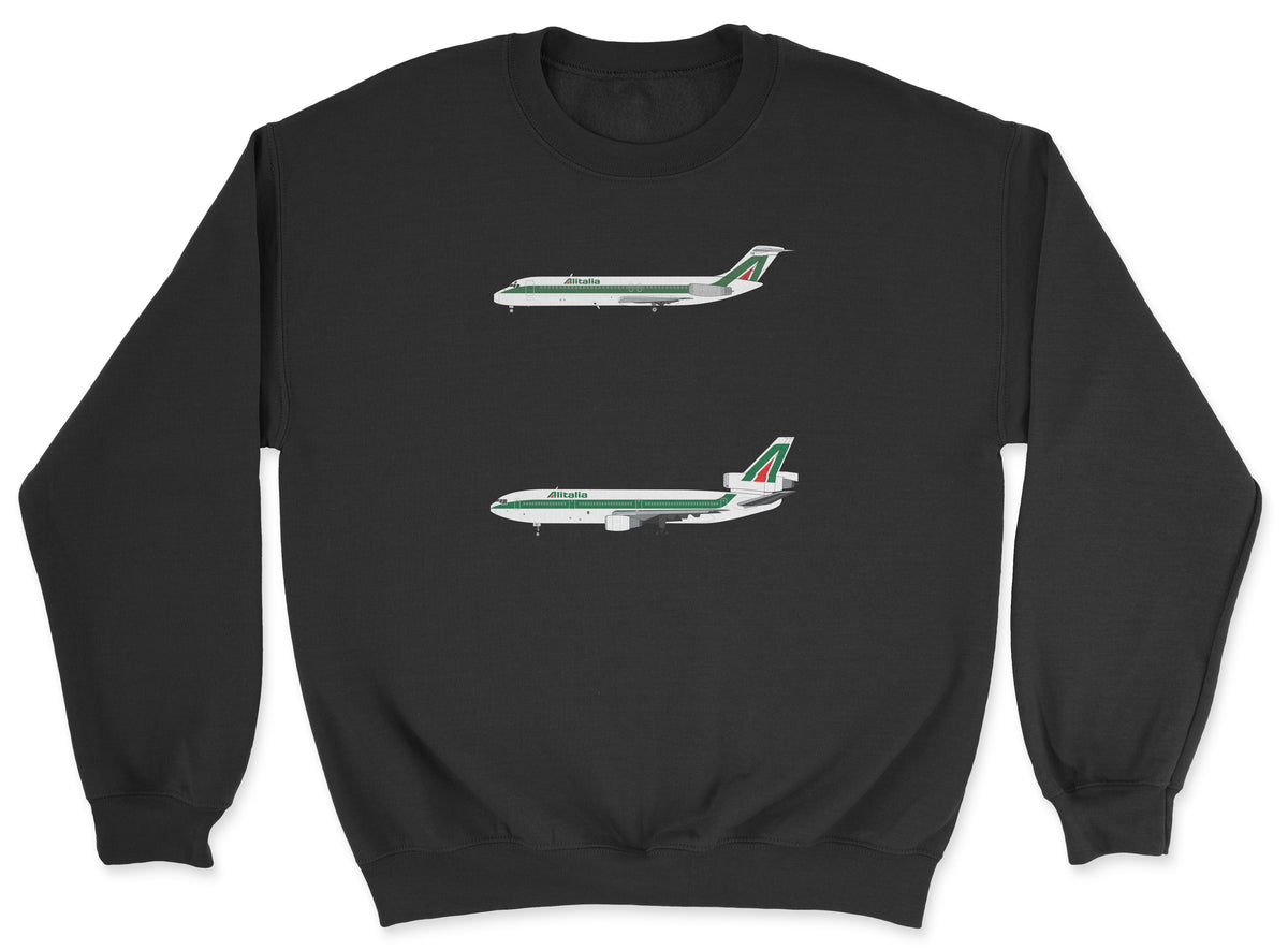 Alitalia DC-9, DC-10 Unisex Sweatshirt - Black
