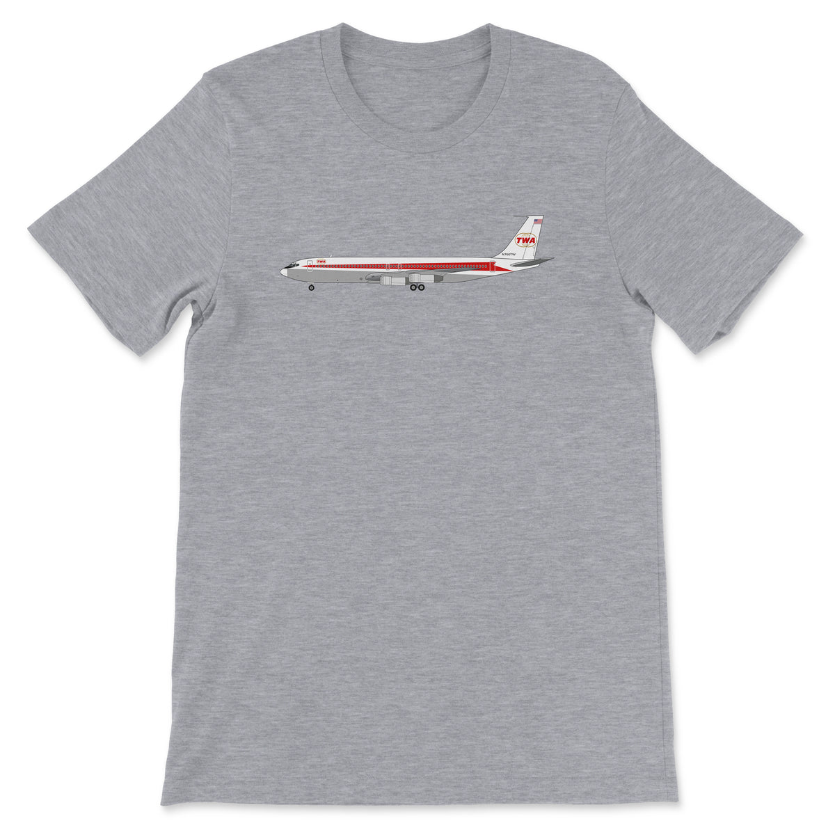 TWA Boeing 707 Unisex T-Shirt - Athletic Heather