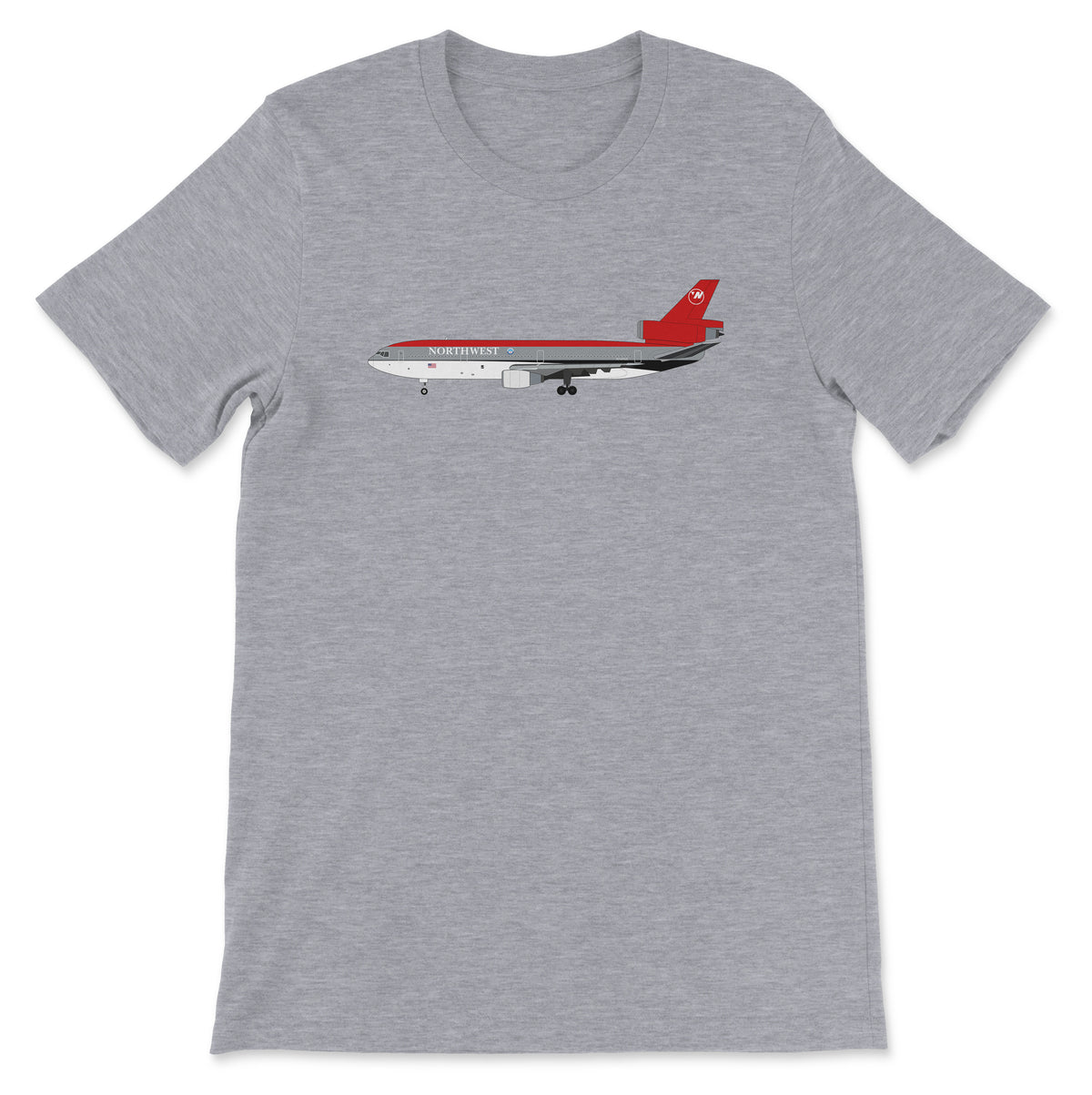 Northwest Airlines Mcdonnell Douglas DC-10 Unisex T-Shirt - Athletic Heather