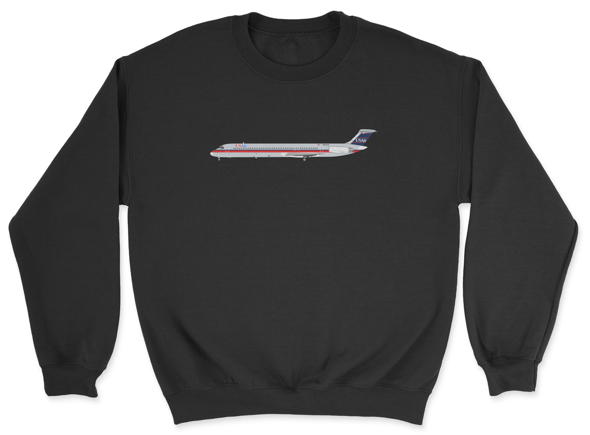 USAir McDonnell Douglas MD-80 Unisex Sweatshirt - Black