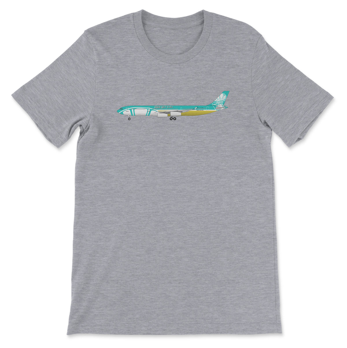 BWIA West Indies Airways Airbus A340 Unisex T-Shirt - Athletic Heather