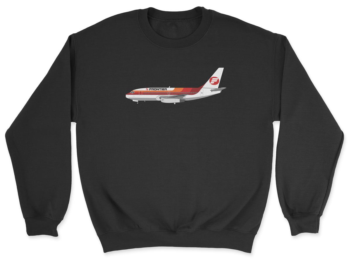 Frontier Airlines Boeing 737-200 Unisex Sweatshirt - Black