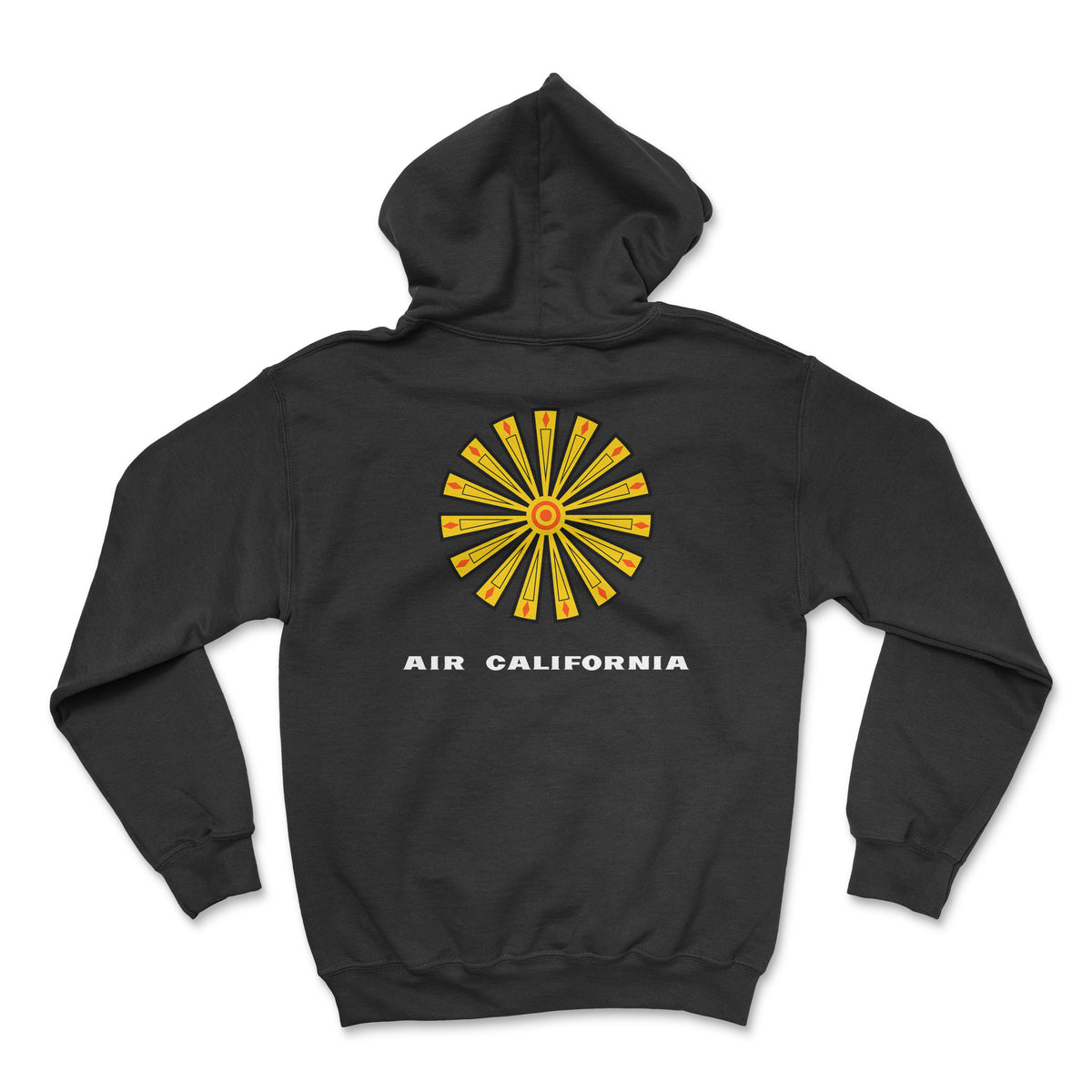 Air California Unisex Hoodie Printed On The Back - Black