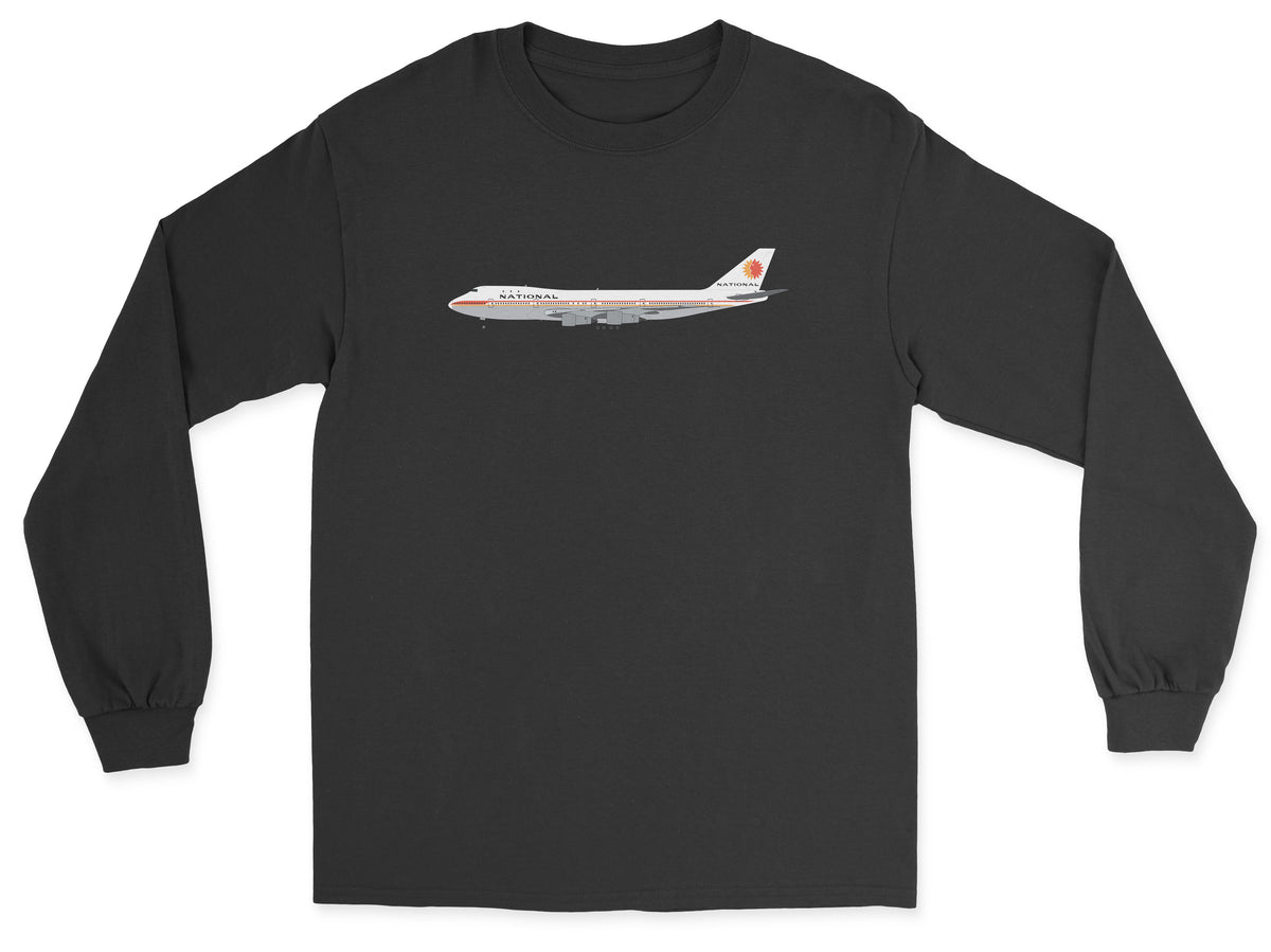 National Airlines Boeing 747 Unisex Long Sleeve T-Shirt - Black