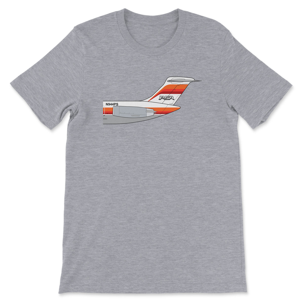 PSA McDonnell Douglas MD-80 Tail Section Unisex T-Shirt - Athletic Heather