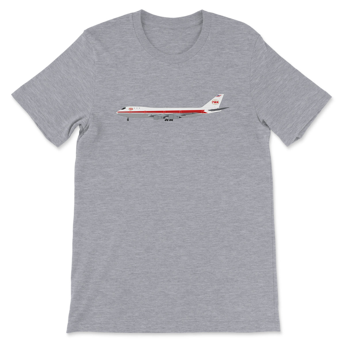 TWA Boeing 747 Unisex T-Shirt - Athletic Heather