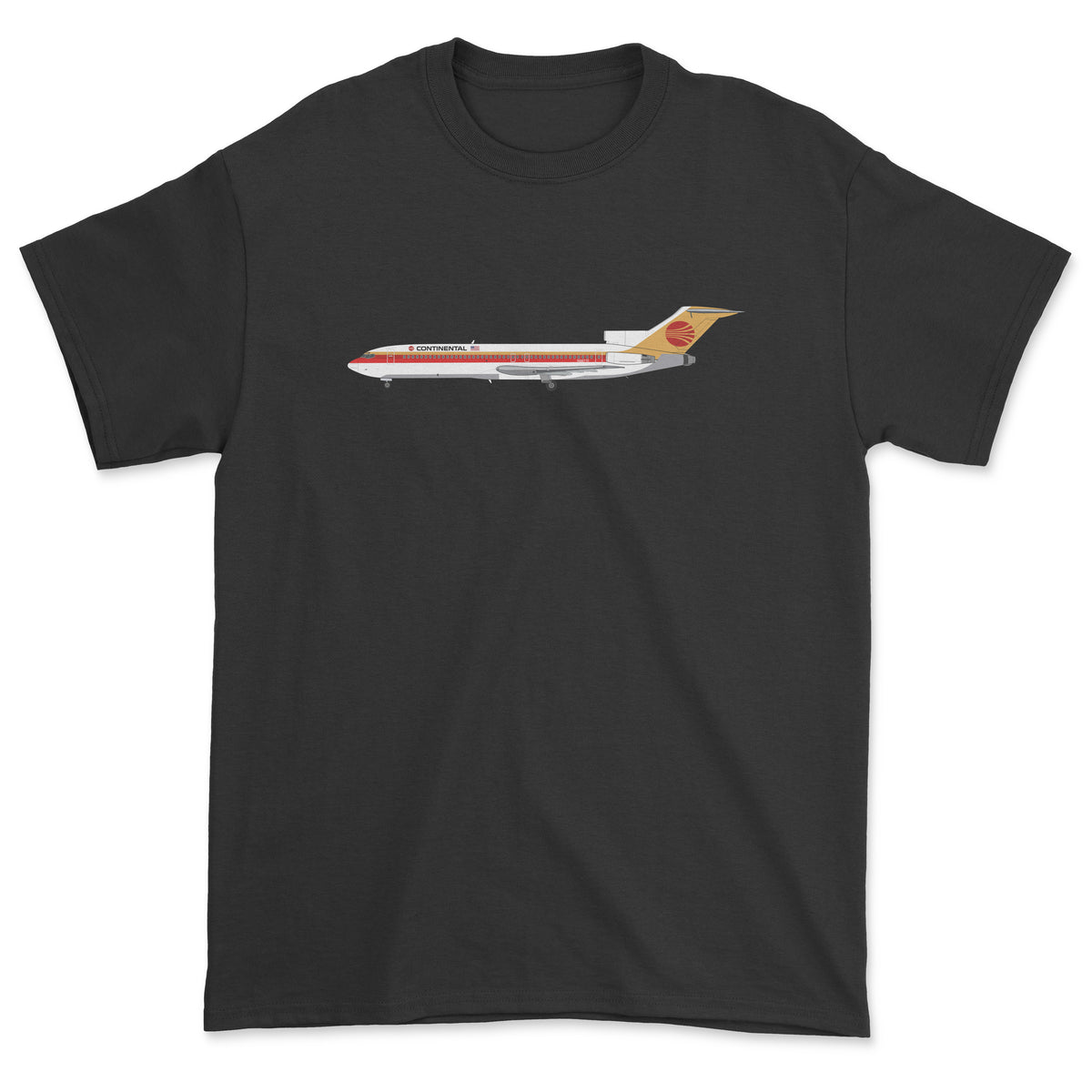 Continental Airlines Boeing 727 Unisex T-Shirt - Black