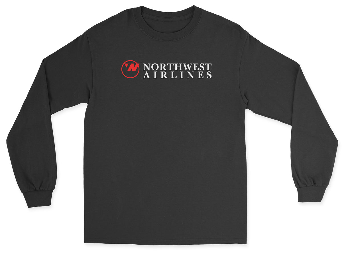 Northwest Airlines Unisex Long Sleeve T-Shirt - Black