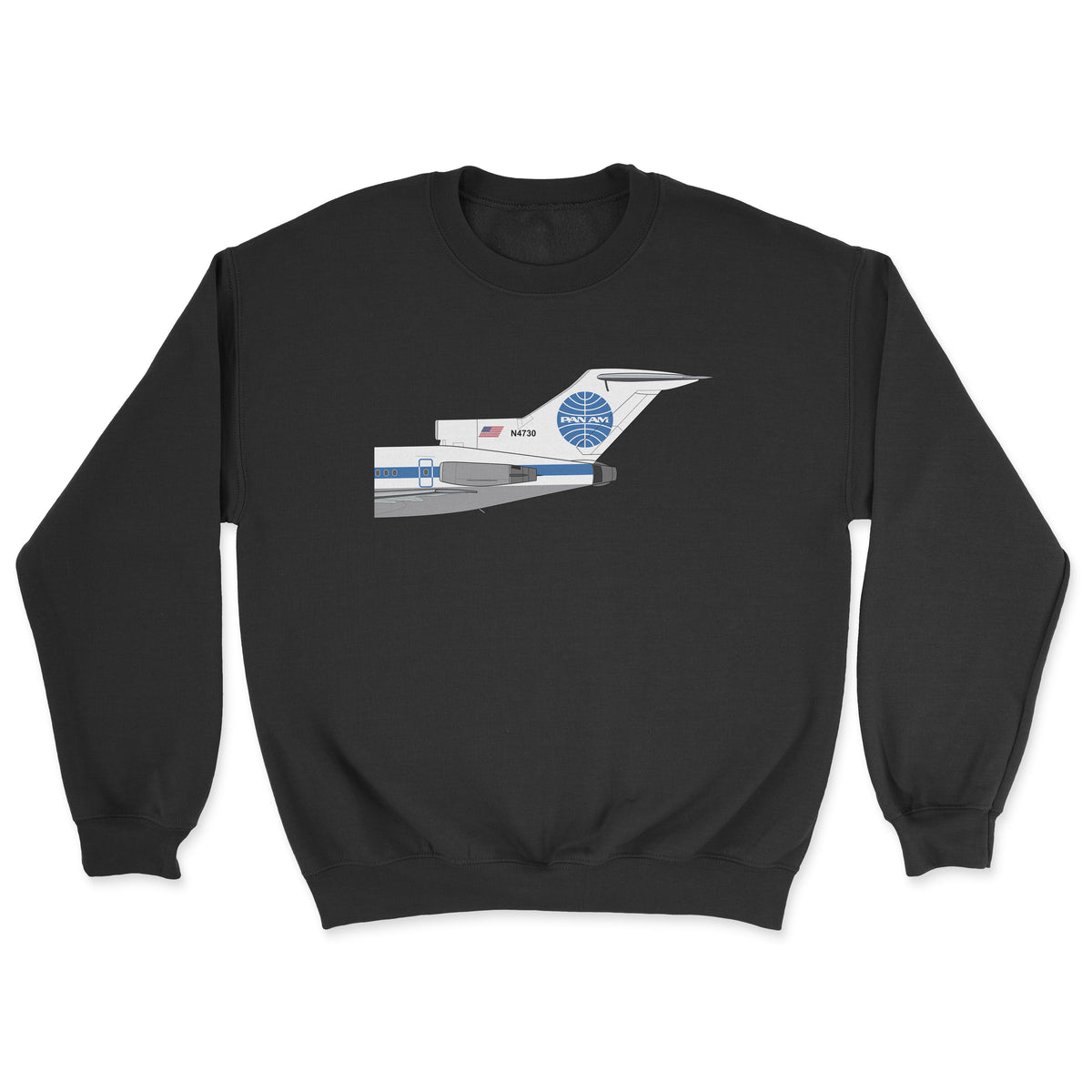 Pan Am Boeing 727 Tail Section Unisex Sweatshirt - Black