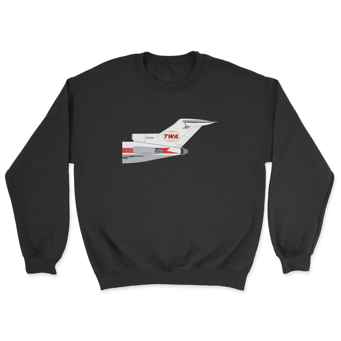 TWA Boeing 727 Tail Section Unisex Sweatshirt - Black