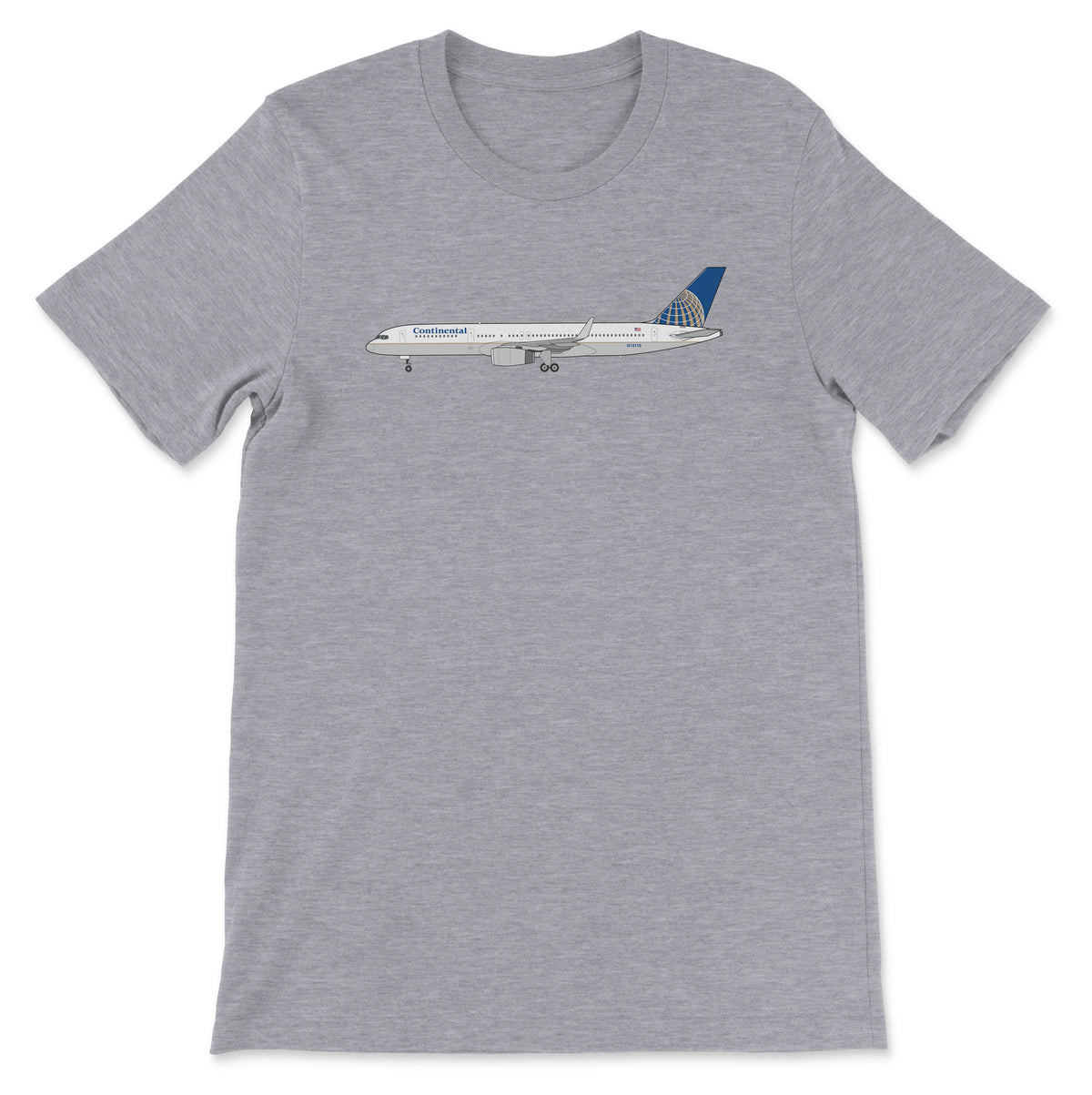 Continental Airlines Boeing 757 Unisex T-Shirt - Athletic Heather