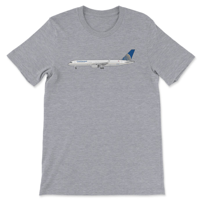 Continental Airlines Boeing 757 Unisex T-Shirt - Athletic Heather