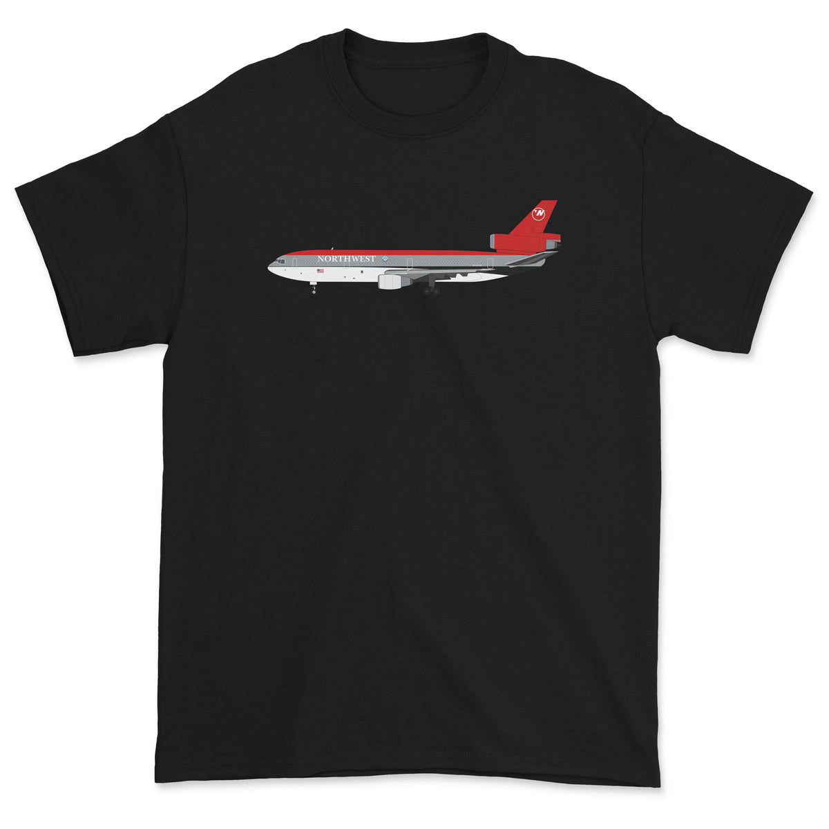 Northwest Airlines Mcdonnell Douglas DC-10 Unisex T-Shirt - Black