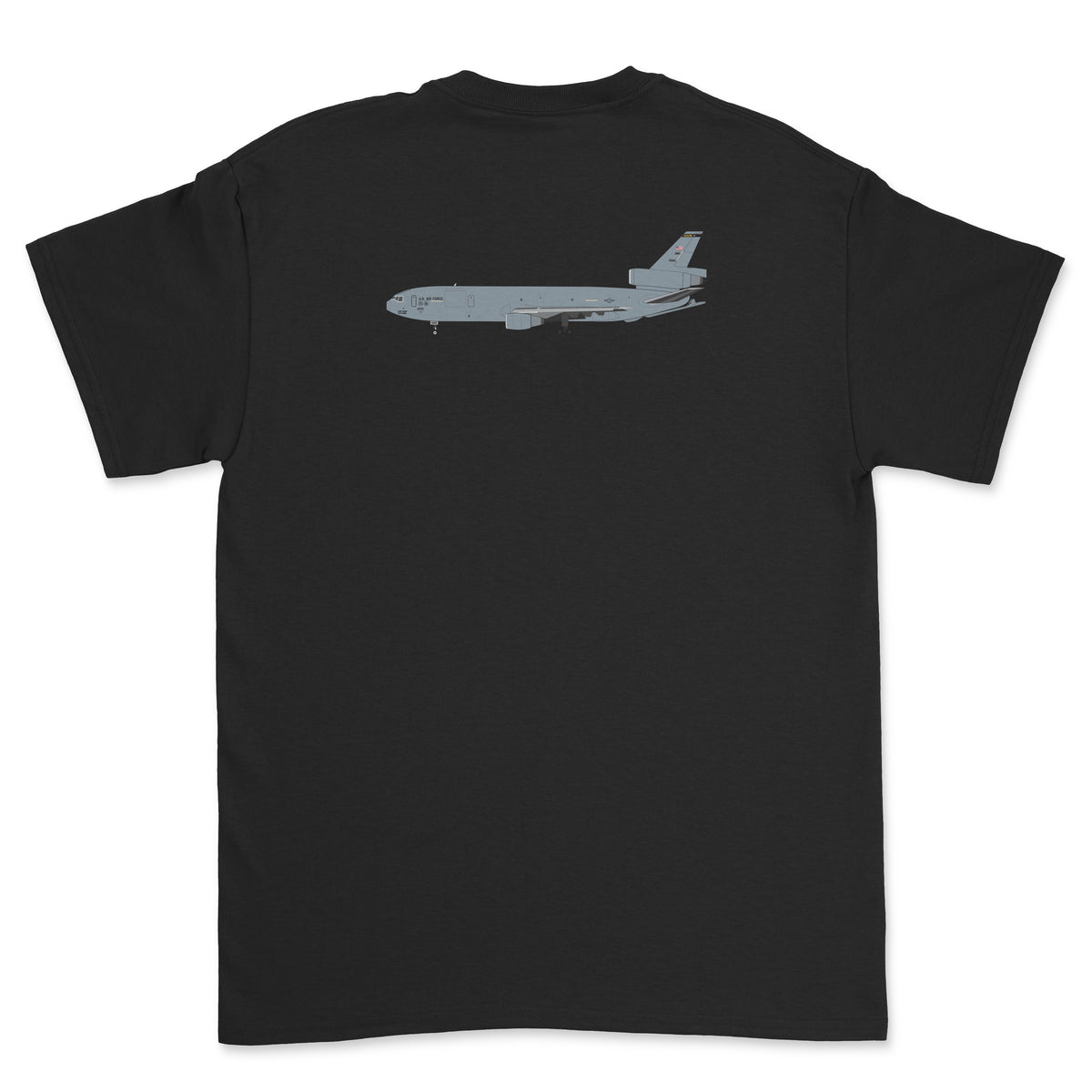 United States Air Force USAF McDonnell Douglas KC-10 Extender Unisex T-Shirt Printed On The Back - Black