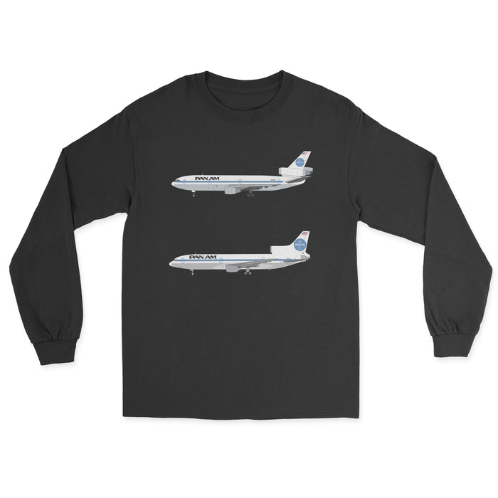 Pan Am DC-10, L-1011 Unisex Long Sleeve T-Shirt - Black