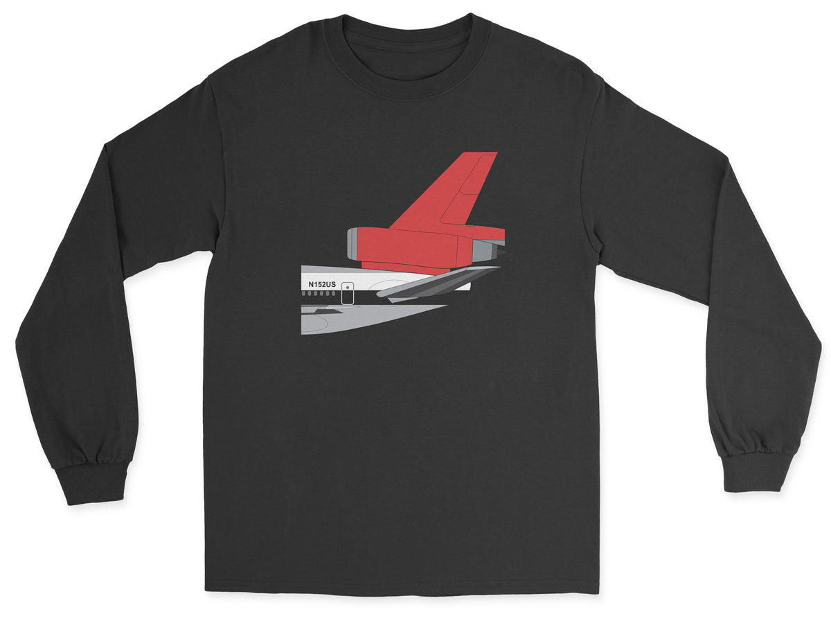 Northwest Orient Airlines McDonnell Douglas DC-10 Tail Section Unisex Long Sleeve T-Shirt - Black