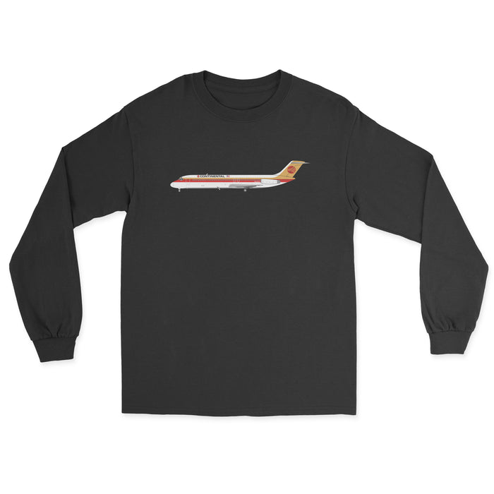 Continental Airlines Mcdonnell Douglas DC-9 Unisex Long Sleeve T-Shirt - Black
