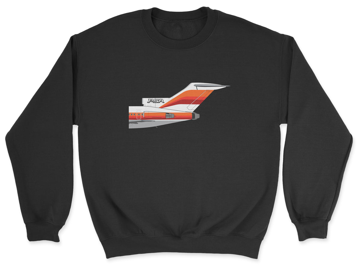PSA Boeing 727 Tail Section Unisex Sweatshirt - Black