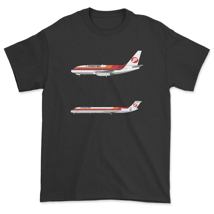 Frontier Airlines B737, MD-80 Unisex T-Shirt - Black