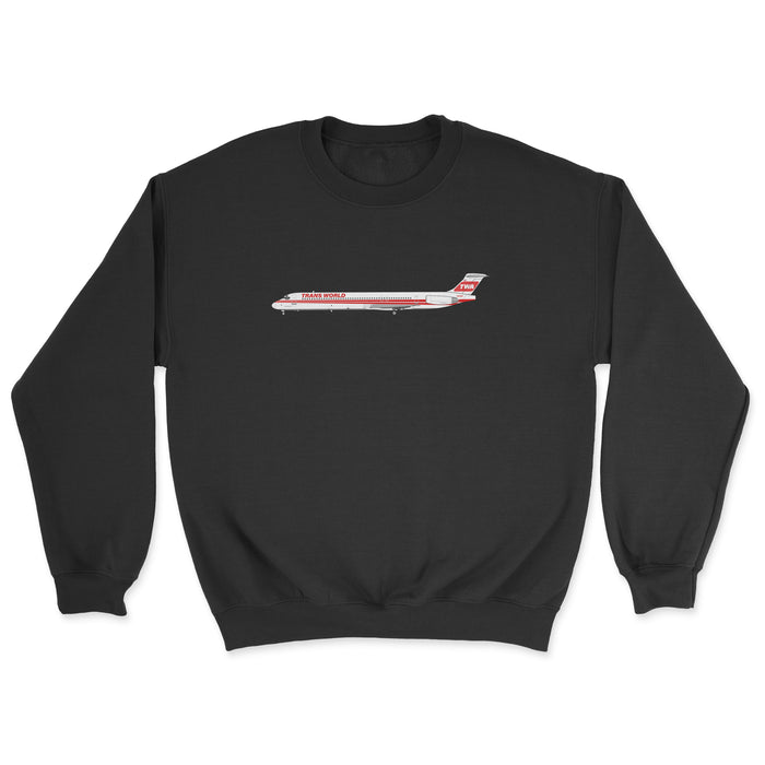 TWA Mcdonnell Douglas MD-80 Unisex Sweatshirt - Black