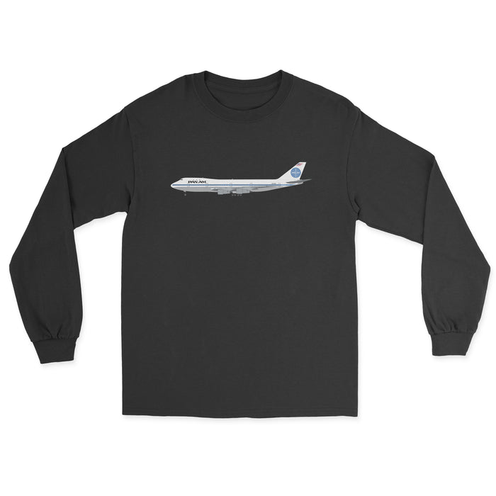 Pan Am Boeing 747 Unisex Long Sleeve T-Shirt - Black