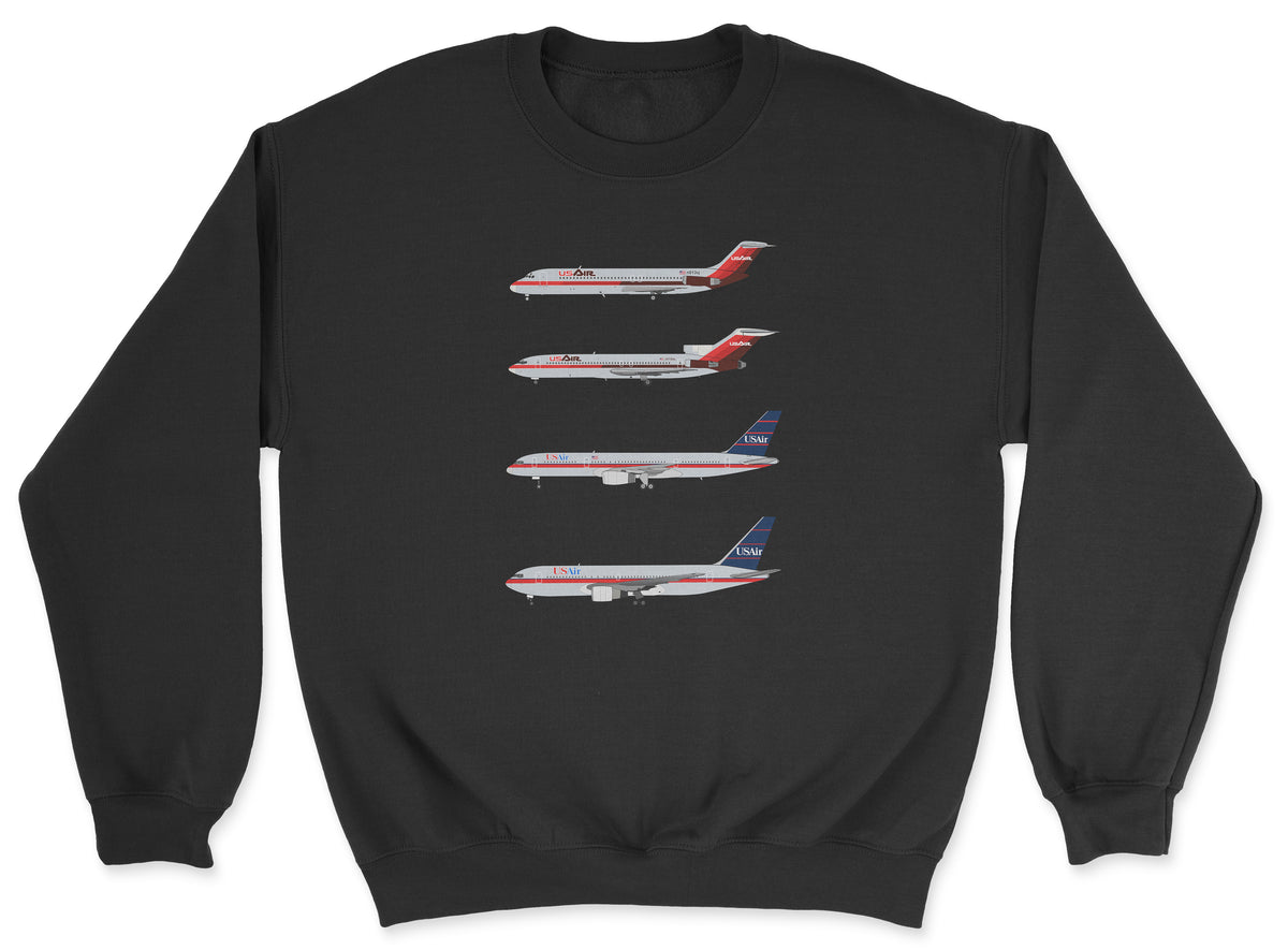 USAir DC-9, B727, B757, B767 Unisex Sweatshirt - Black