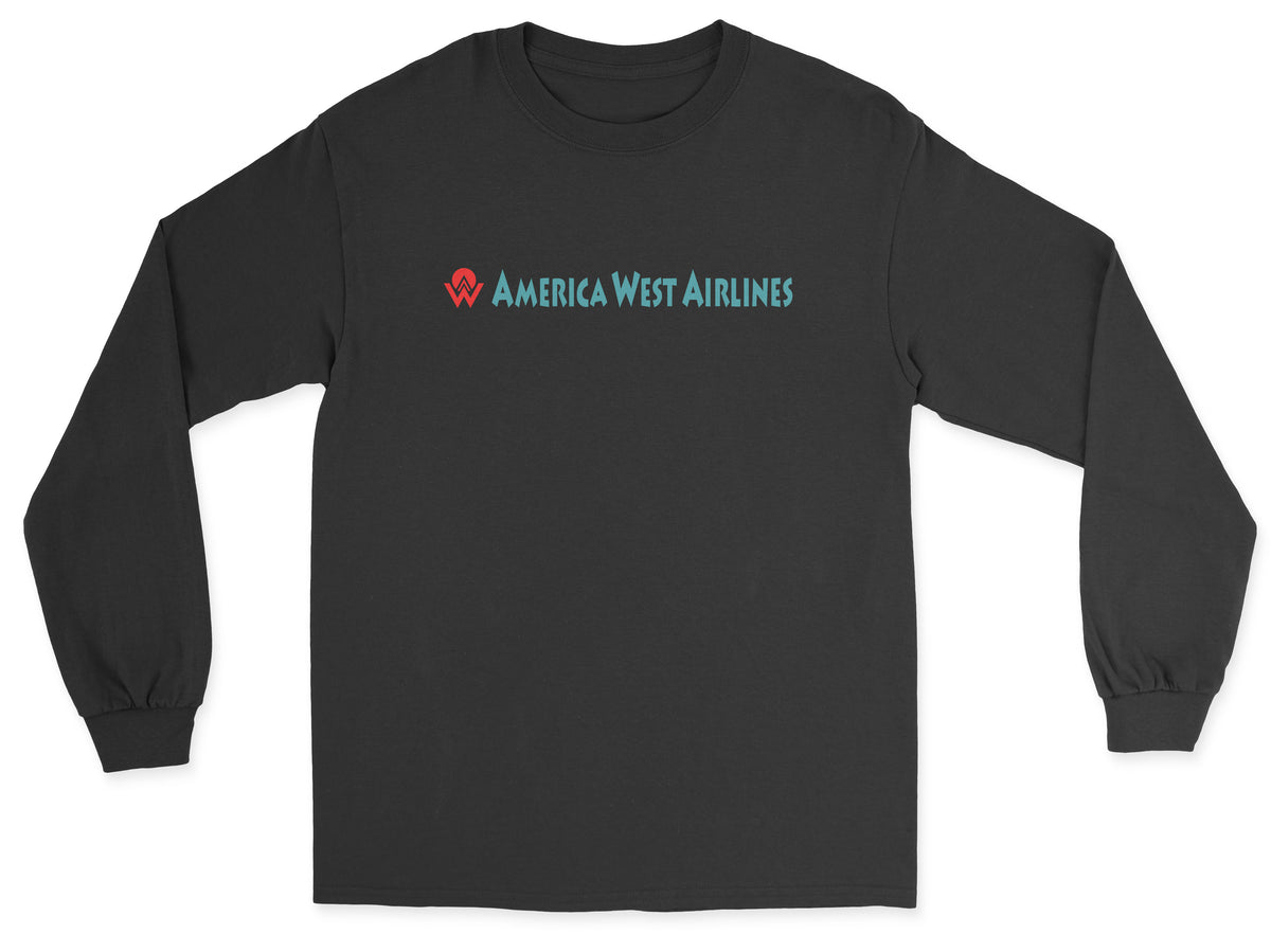 America West Airlines Unisex Long Sleeve T-Shirt - Black
