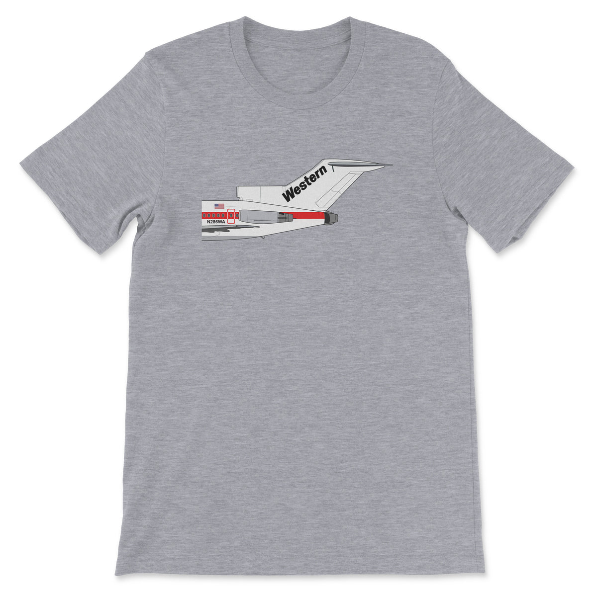 Western Airlines Boeing 727 Tail Section Unisex T-Shirt - Athletic Heather