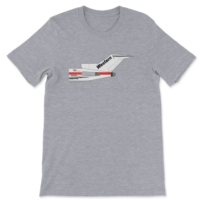 Western Airlines Boeing 727 Tail Section Unisex T-Shirt - Athletic Heather