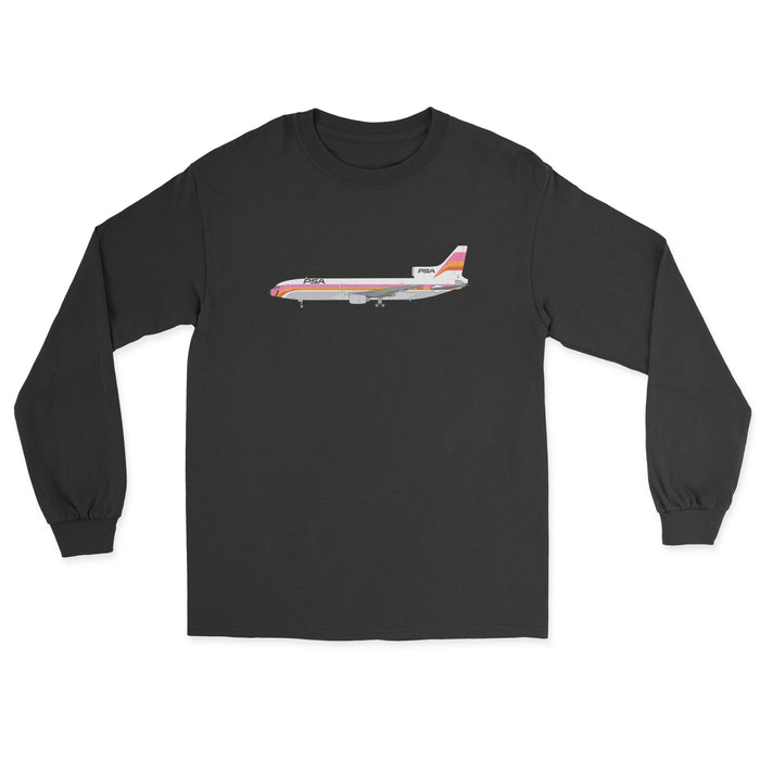 PSA Lockheed L-1011 TriStar Unisex Long Sleeve T-Shirt - Black