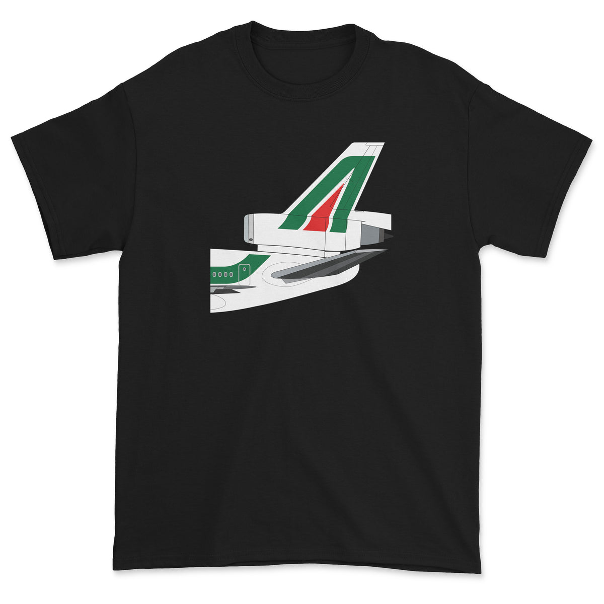 Alitalia McDonnell Douglas DC-10 Tail Section Unisex T-Shirt - Black