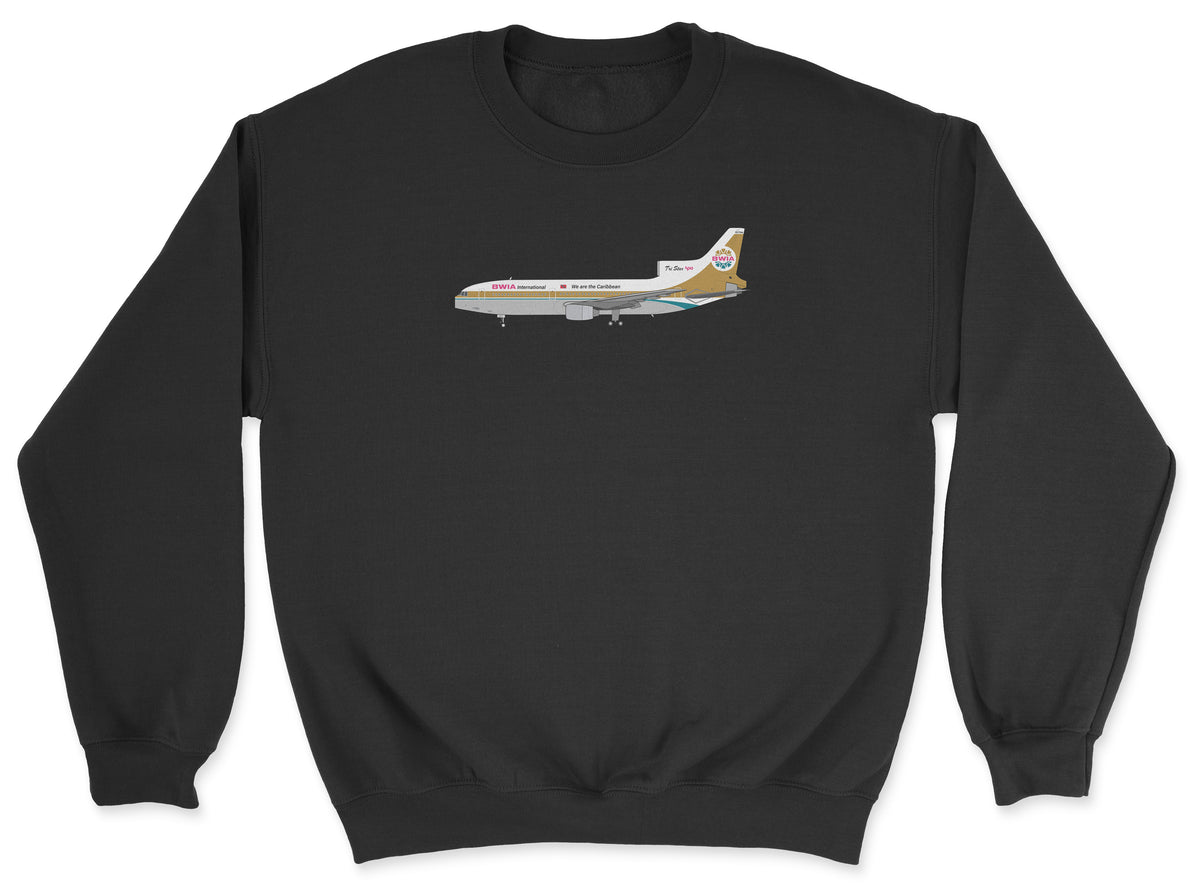 BWIA West Indies Airways Lockheed L-1011 TriStar Unisex Sweatshirt - Black