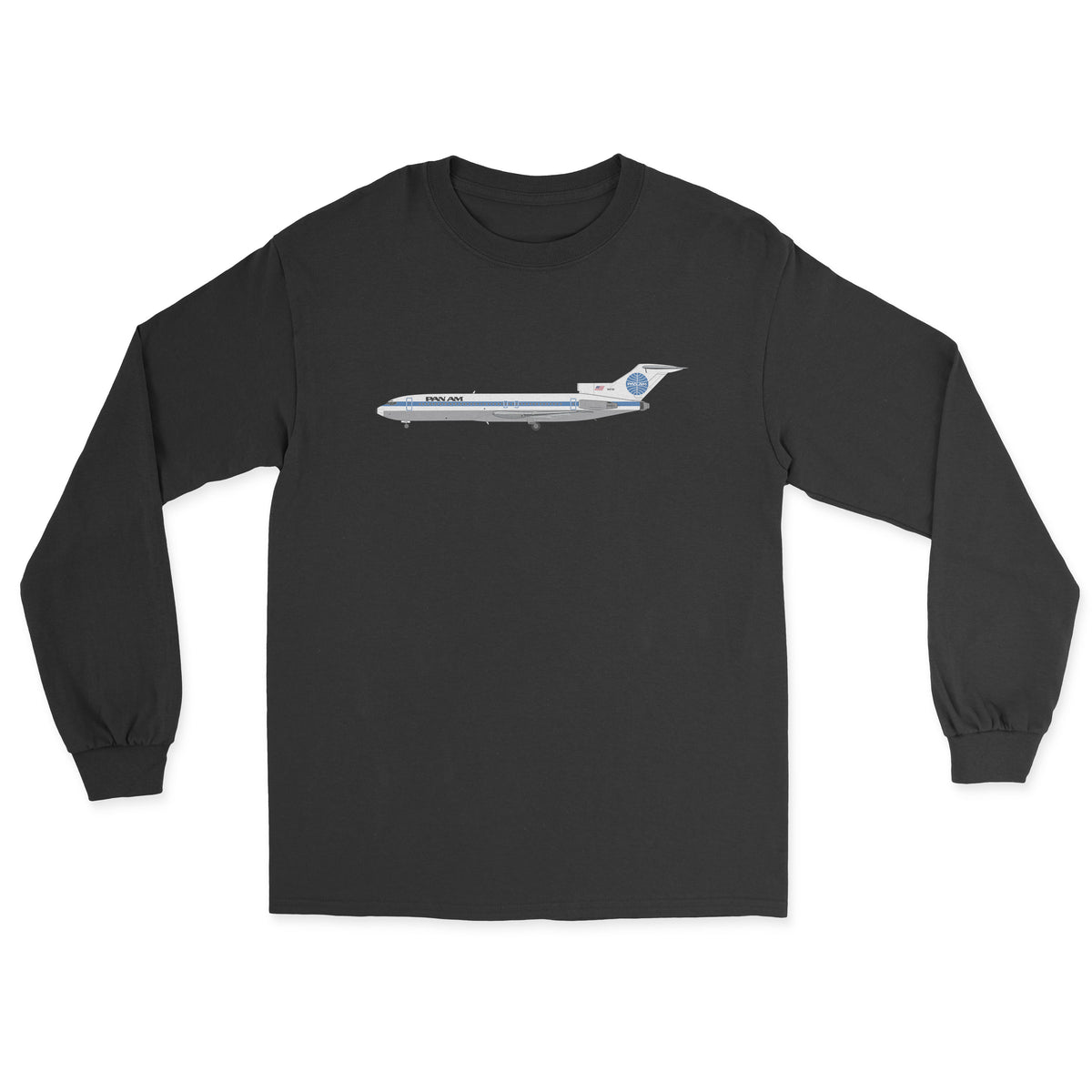 Pan Am Boeing 727 Unisex Long Sleeve T-Shirt - Black