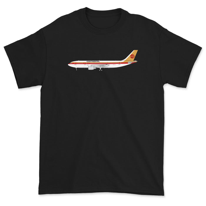Continental Airlines Airbus A300 Unisex T-Shirt - Black