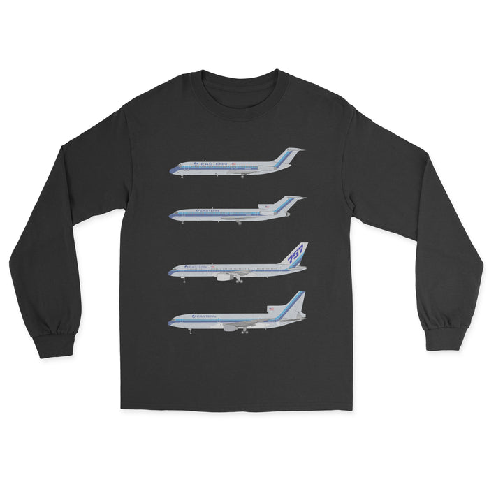 Eastern Airlines DC-9, B727, B757, L-1011 Unisex Long Sleeve T-Shirt - Black