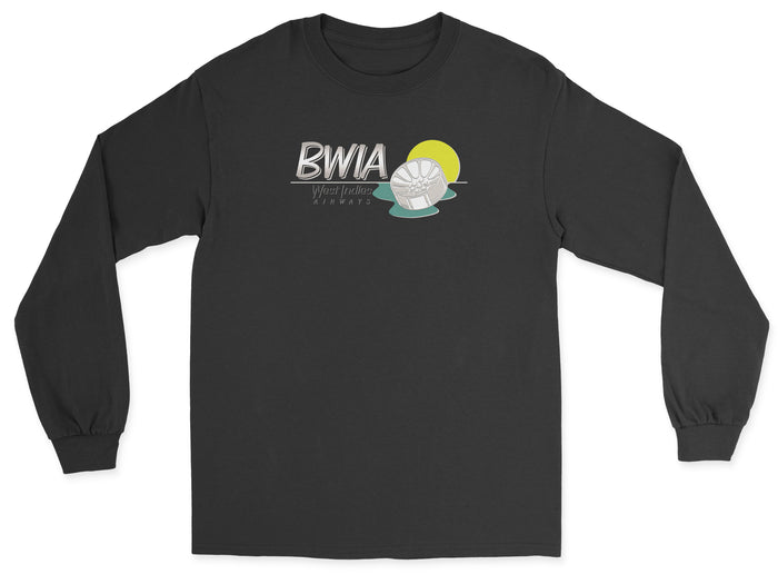 BWIA West Indies Airways Unisex Long Sleeve T-Shirt - Black