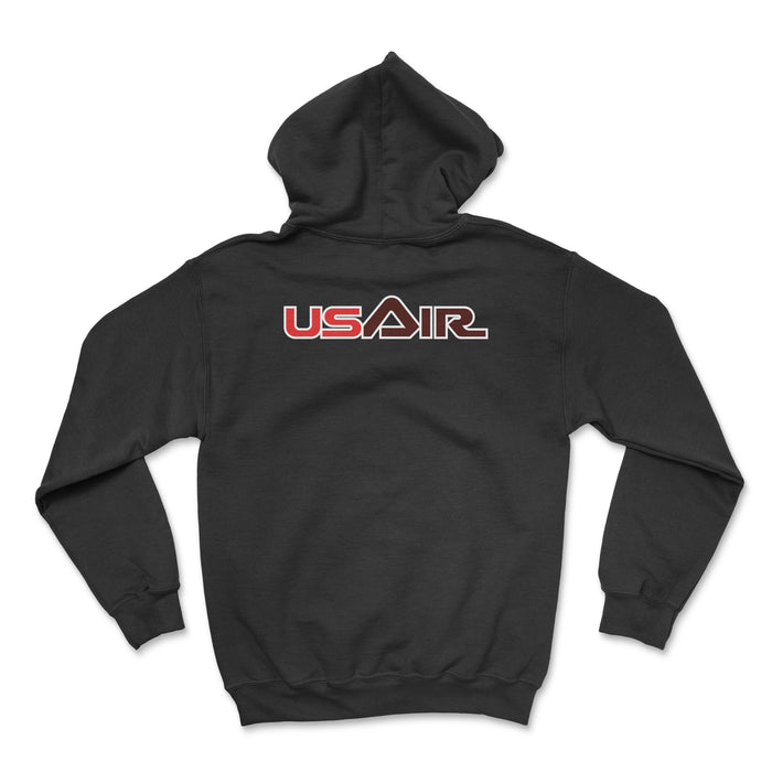 USAir Unisex Hoodie Printed On The Back - Black