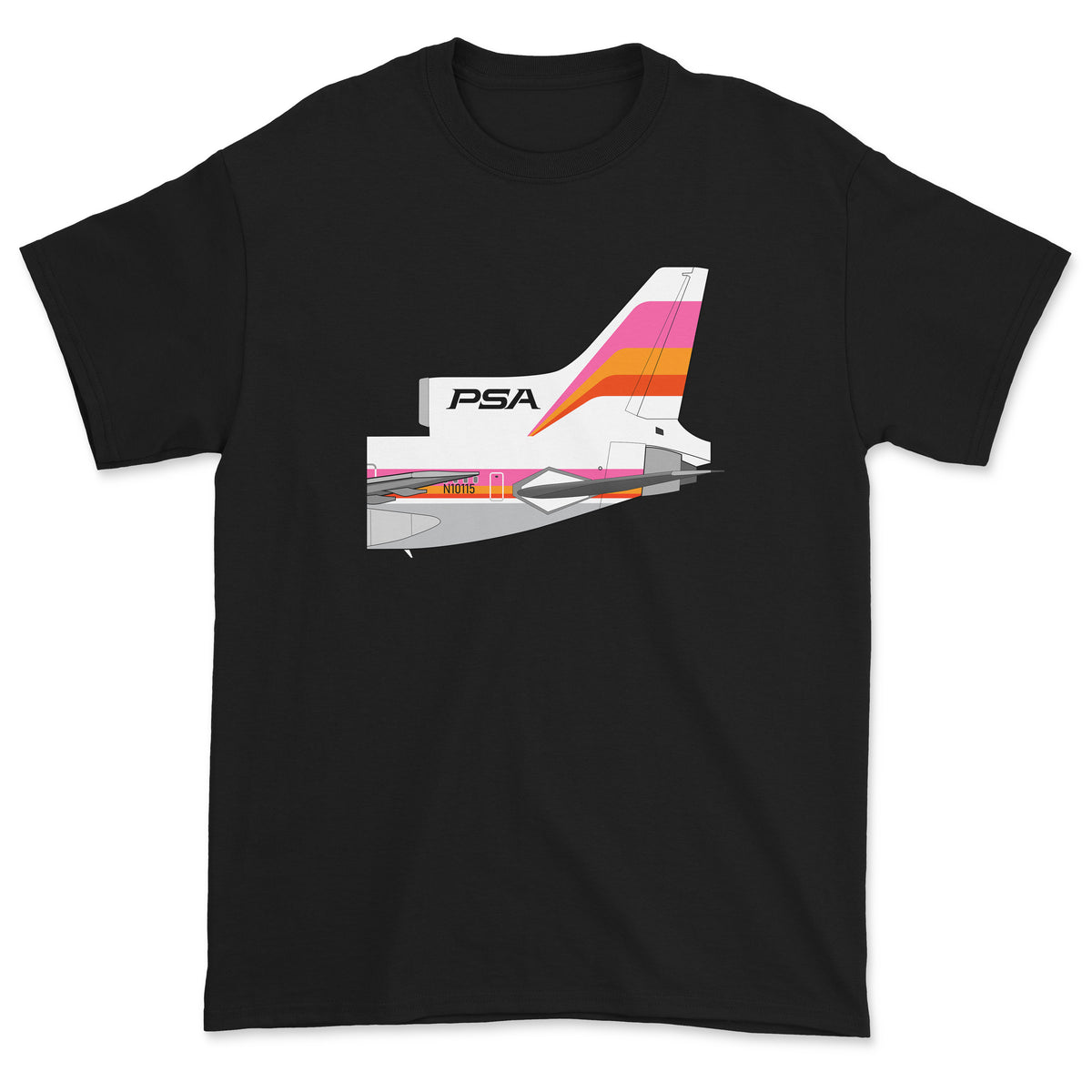 PSA Lockheed L-1011 TriStar Tail Section Unisex T-Shirt - Black