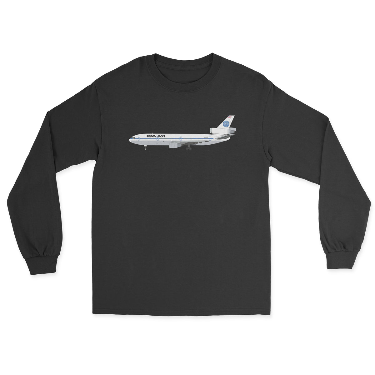 Pan Am McDonnell Douglas DC-10 Unisex Long Sleeve T-Shirt - Black