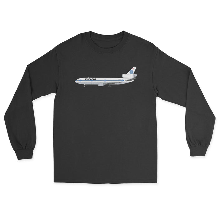 Pan Am McDonnell Douglas DC-10 Unisex Long Sleeve T-Shirt - Black