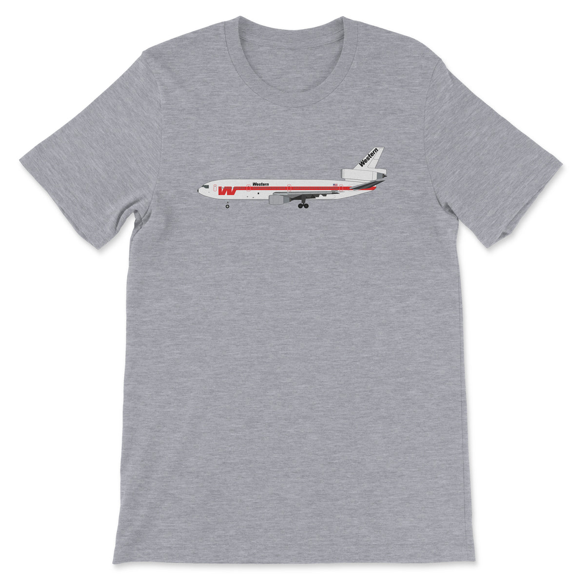 Western Airlines Mcdonnell Douglas DC-10 Unisex T-Shirt - Athletic Heather