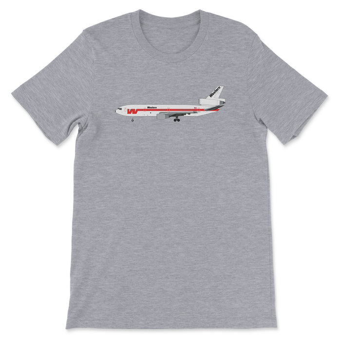 Western Airlines Mcdonnell Douglas DC-10 Unisex T-Shirt - Athletic Heather